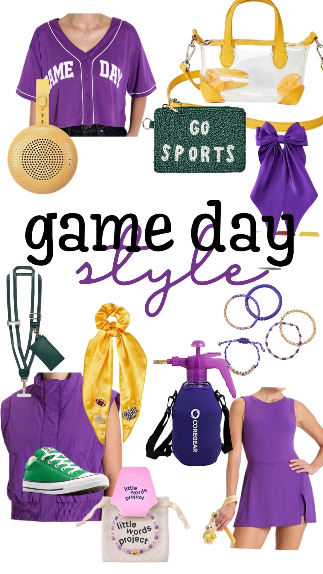 Purple, green and gold game day style 

#LTKSeasonal #LTKFamily #LTKKids