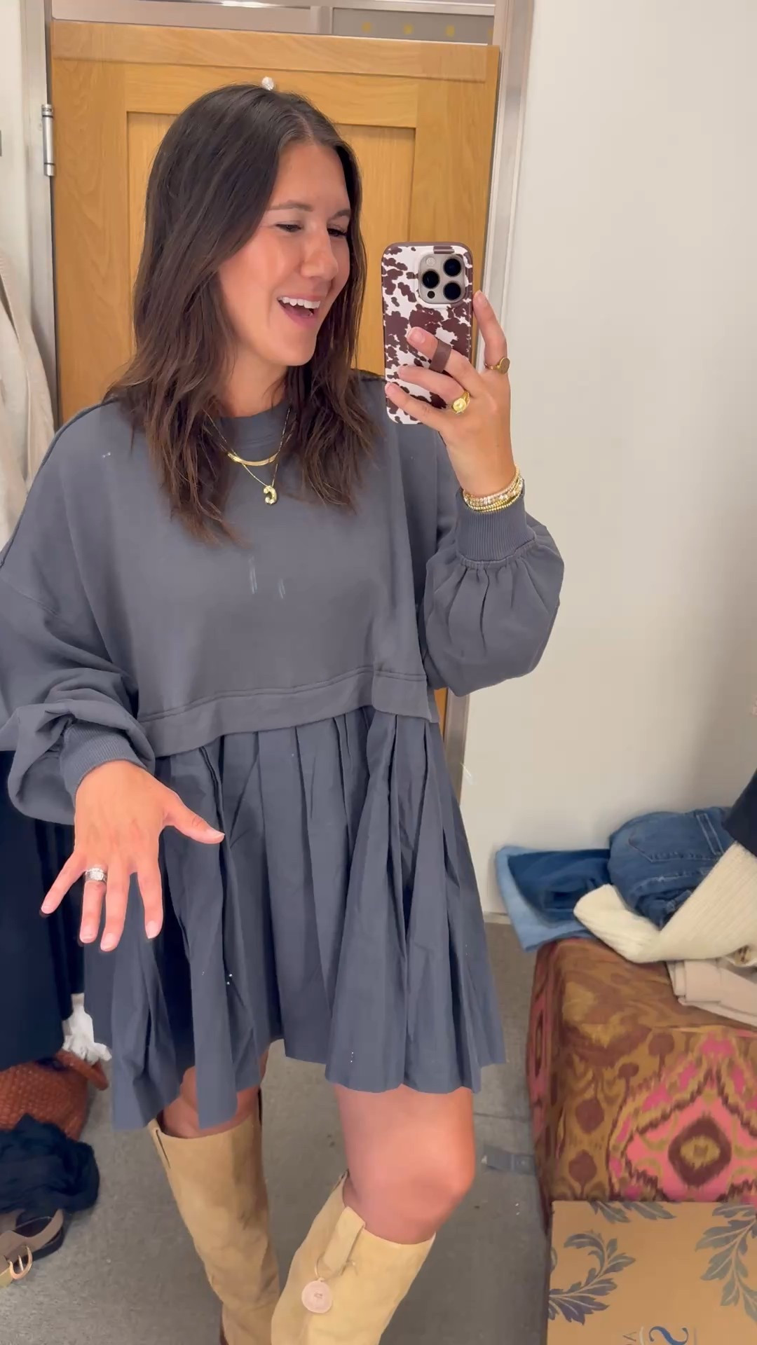 Nordstrom Anniversary Sale: free people sweatshirt mini dress & suede waterproof knee high boots. Wearing XS in dress, need a small for a little more length. Boots fit tts & super comfortable 

NSALE, Nordstrom sale, fall dress, fall fashion, fall boots 

#LTKStyleTip #LTKSaleAlert #LTKShoeCrush