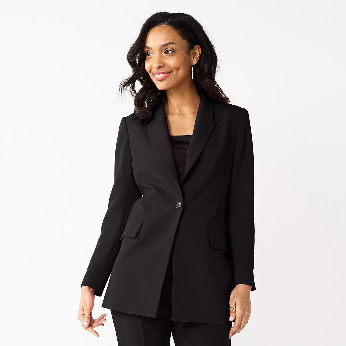Women's Nine West Single-Button Longline Blazer | Kohl's