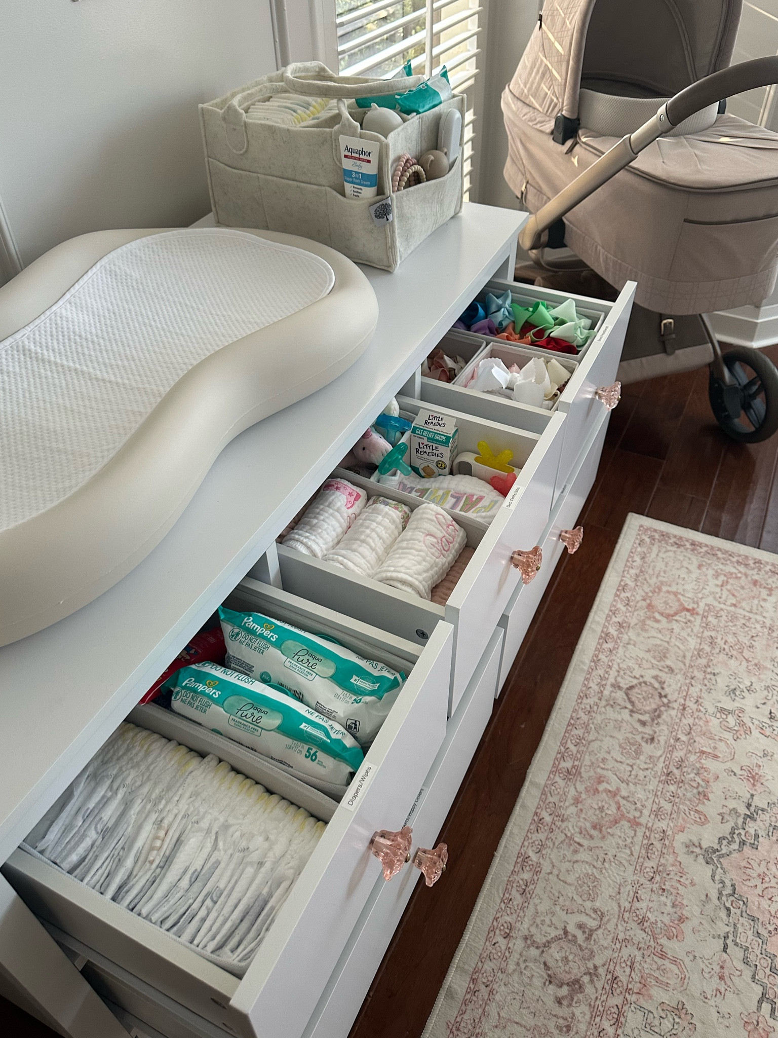 Nursery organization // changing table/dresser organization 

nesting 
3rd trimester
baby registry 


#LTKBaby