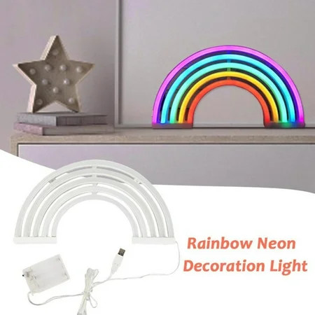 Night Lights for Kids,Cute Rainbow Neon Sign,LED Rainbow Light/Lamp for Dorm Decor,Wall Decor for Gi | Walmart (US)