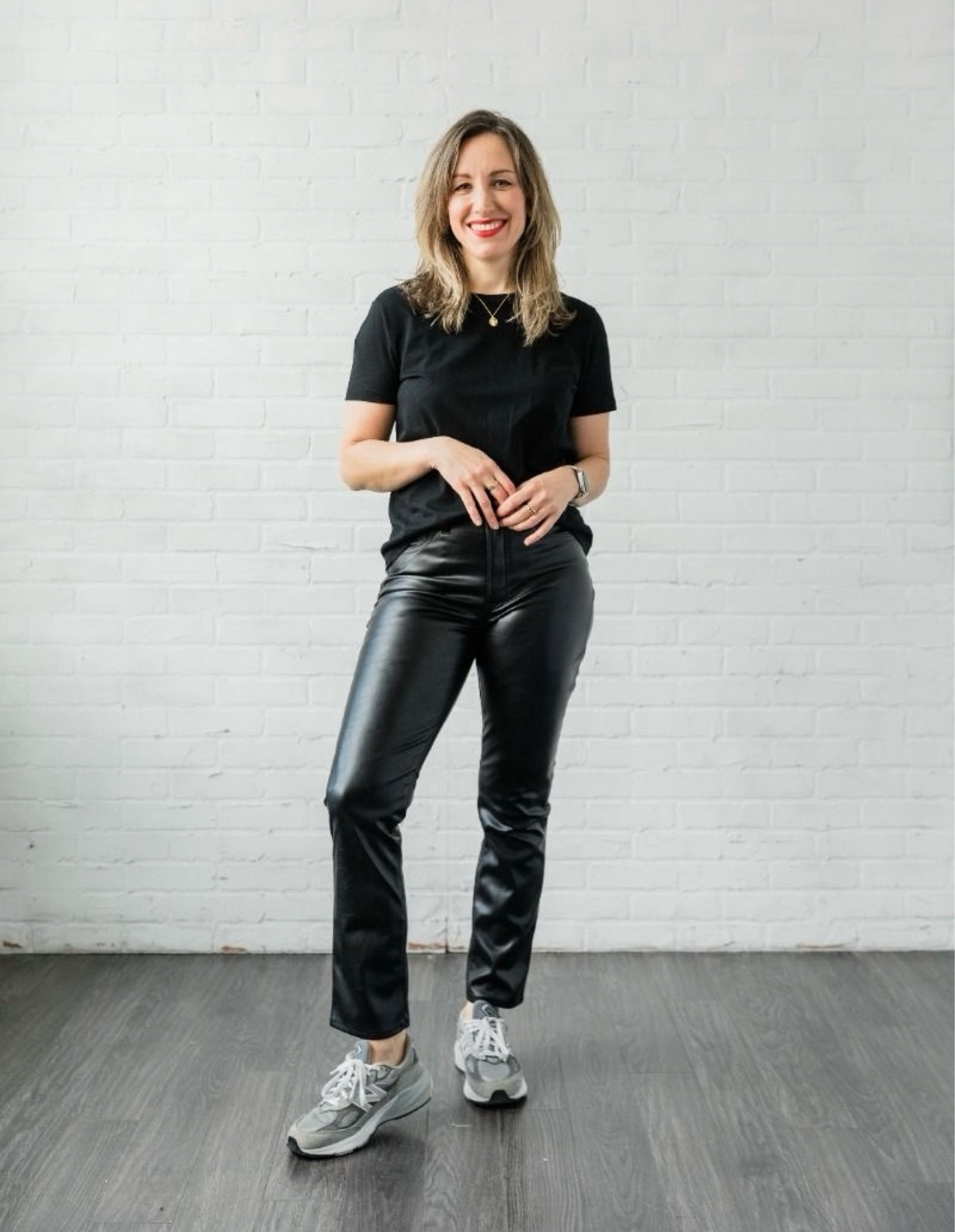 Black leather pants outfit with New Balance 990 V6 sneakers 

#LTKOver40 #LTKShoeCrush #LTKSeasonal