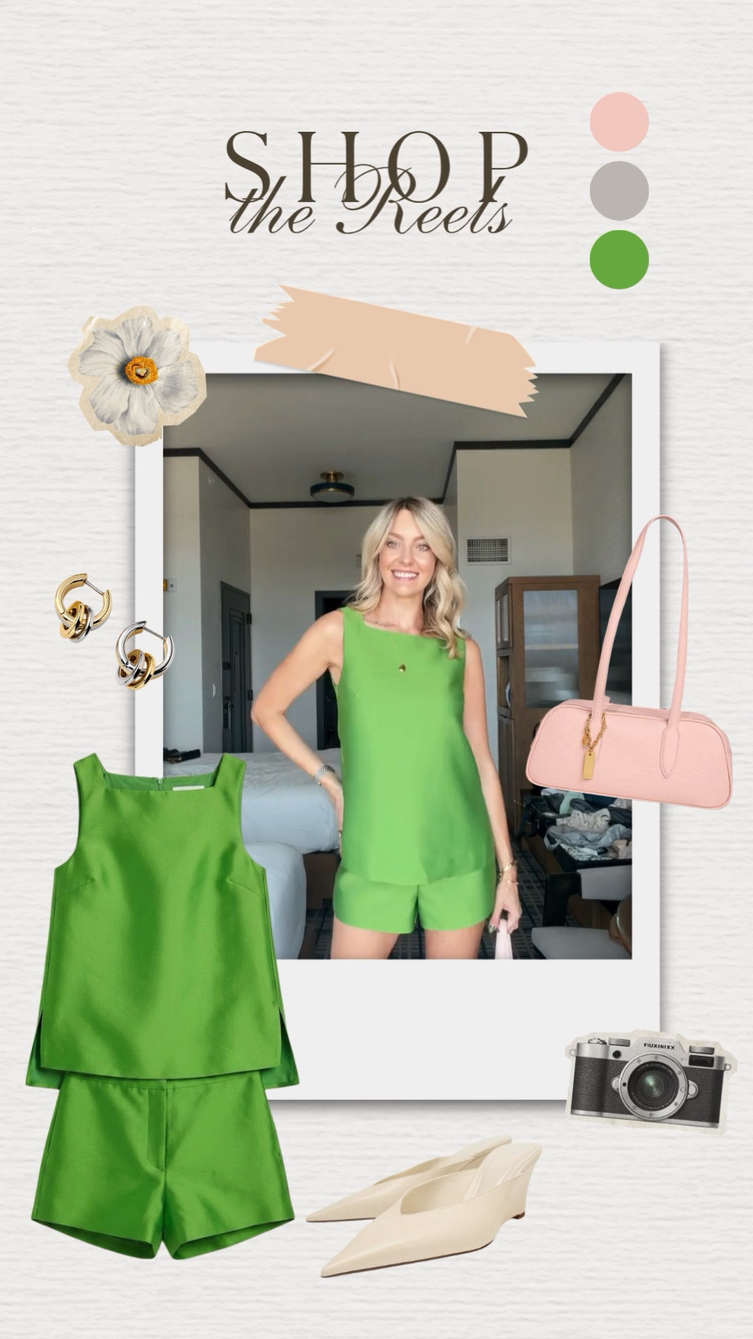 LTKCon check-in look 💚✨ And this might be the outfit that officially changed my mind about this color 👀 LTKCon has officially started and I’m bringing you along for all the outfits, events + everything in between! Wearing size 4 at this @macys  set ! Green set • matching set • two piece set • pink bag

#LTKootd #LTKdayinmylife #LTKgrwm