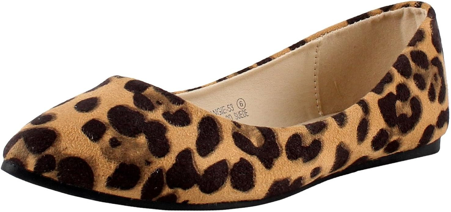 Bella Marie Angie-53 Women's Classic Pointy Toe Ballet Slip On Flats Shoes | Amazon (US)