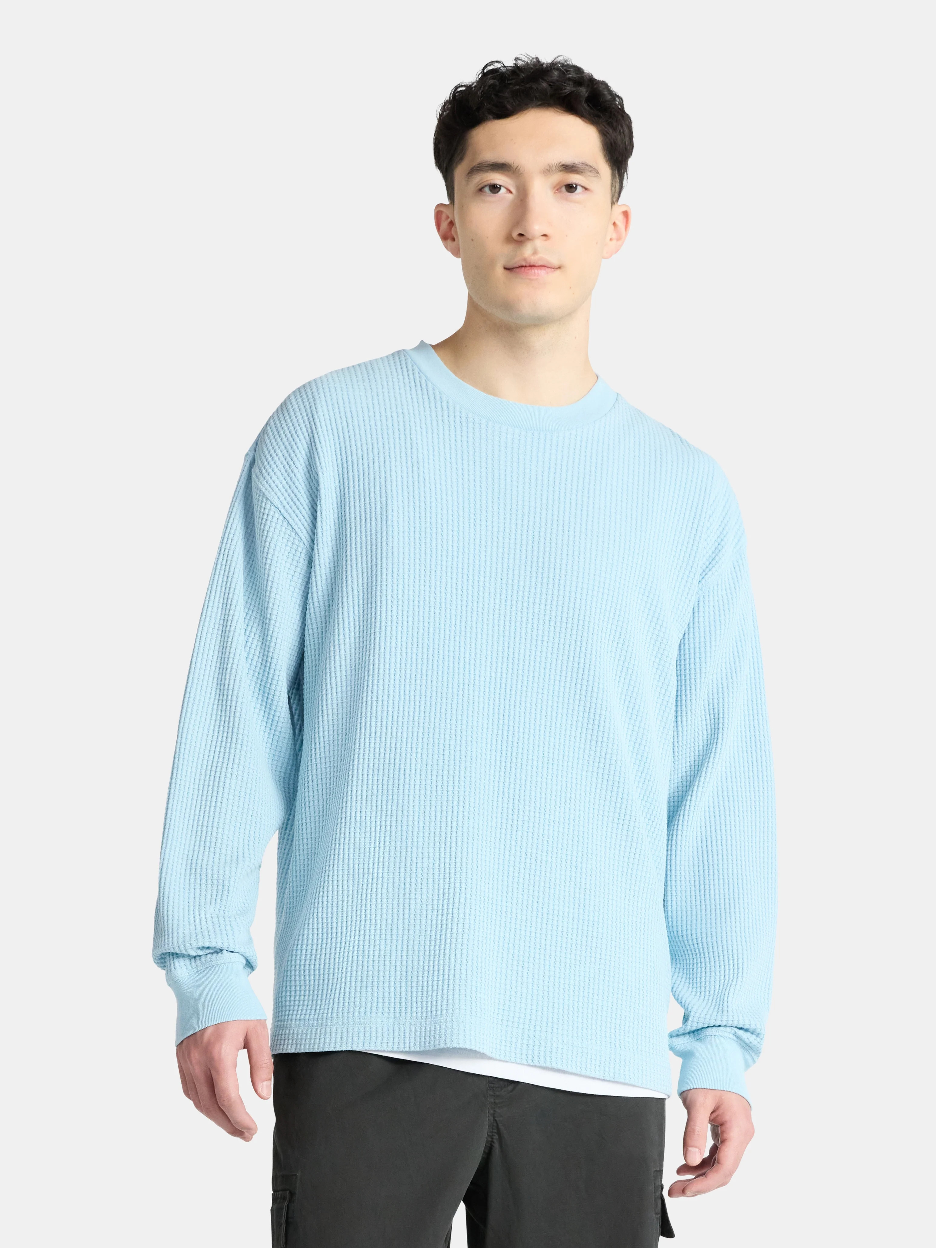 No Boundaries Thermal Tee with Long Sleeves, Men's & Big Men's | Walmart (US)