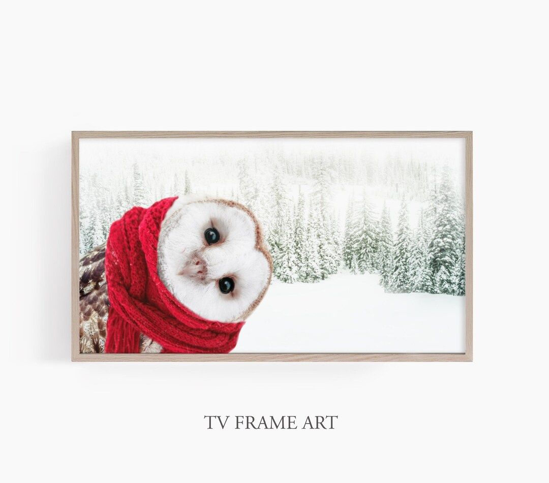 Samsung Frame TV Art Christmas Baby Owl Digital Download - Etsy | Etsy (US)