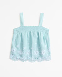 girls embroidered cutwork squareneck set top | girls | Abercrombie.com | Abercrombie & Fitch (US)
