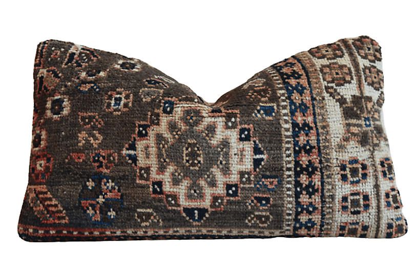 Antique Turkish Wool Carpet Rug Pillow | One Kings Lane