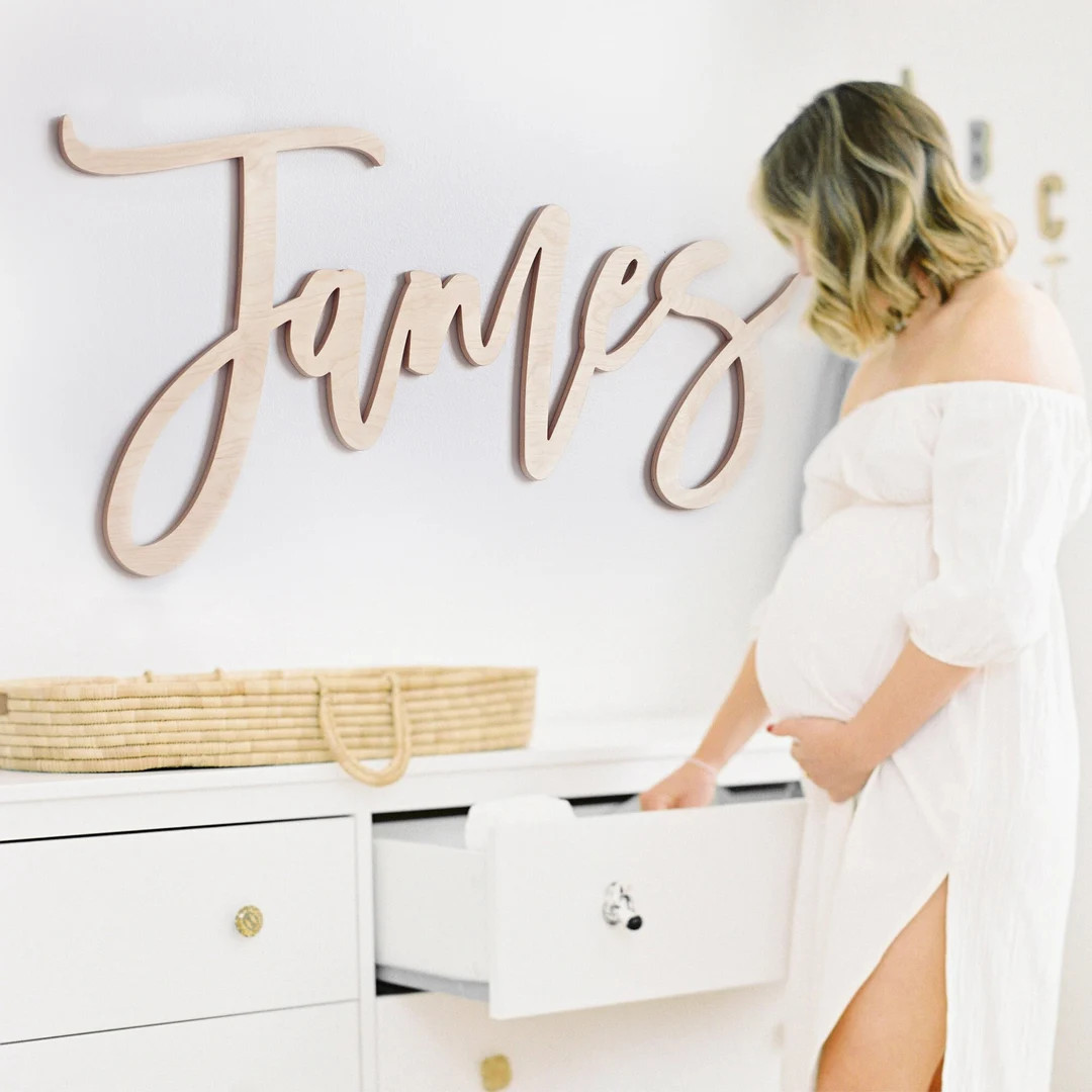 Wooden Name Sign Nursery Name Sign for Baby Girl or Boy Room With Custom Wooden Letters Baby Show... | Etsy (US)