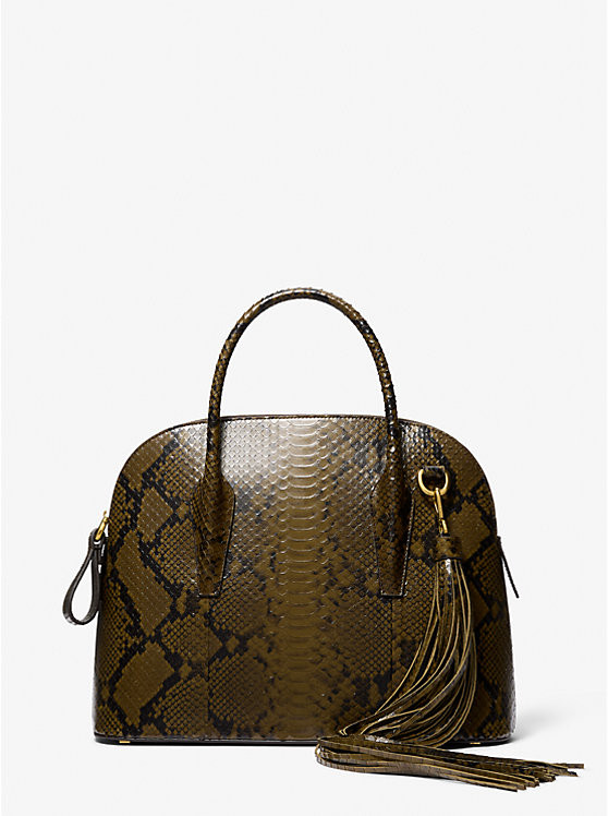 Kaitlin Large Snake Embossed Leather Satchel | Michael Kors US