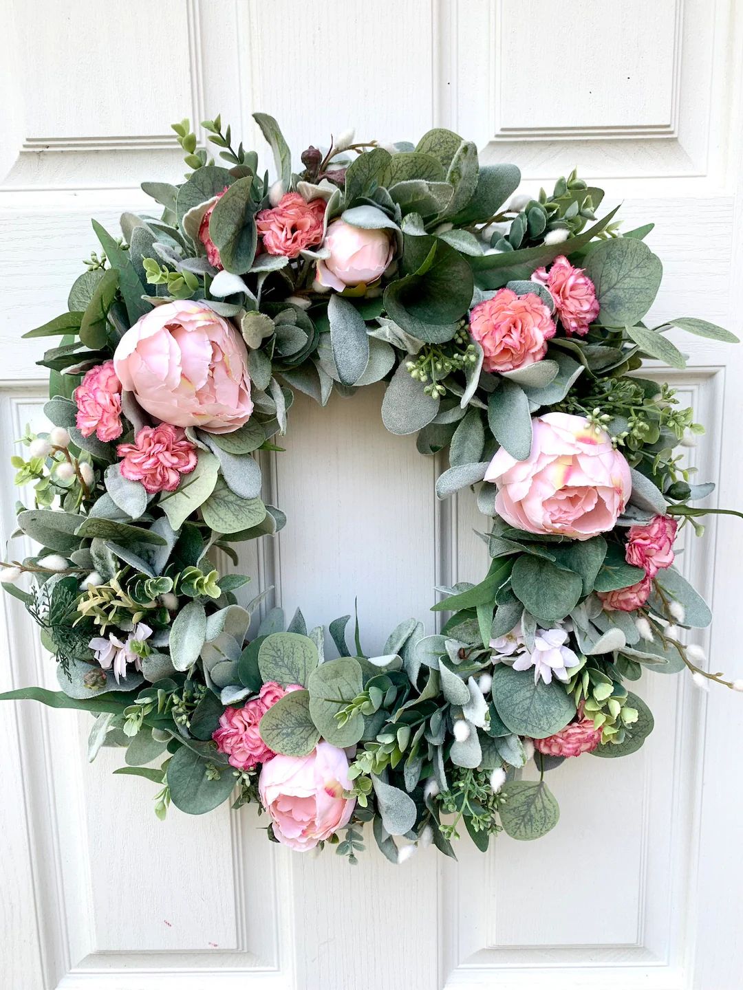 Pink Peony and Ranunculus Wreath - Etsy | Etsy (US)