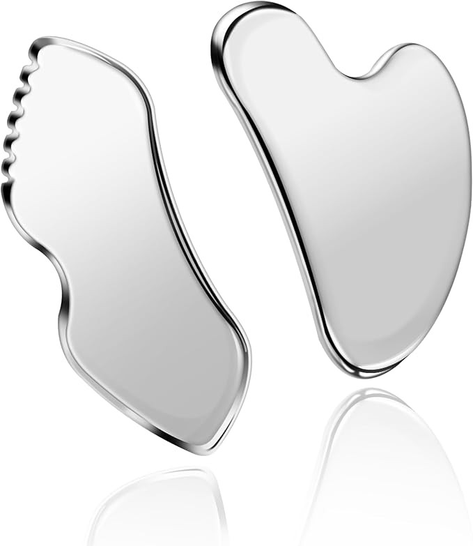 MoHern 2 Pcs Stainless Steel Gua Sha Tool, Gua Sha Facial Tools for Acupuncture, Durable GuaSha T... | Amazon (US)