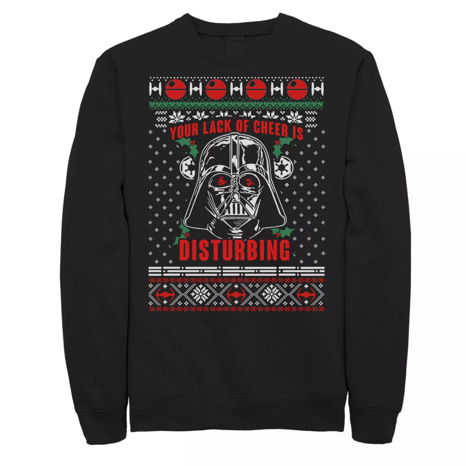 Men's Star Wars Vader Christmas Sweater Lack Of Cheer Sweatshirt, Size: Small, Black | Kohl's