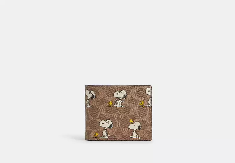 Coach X Peanuts 3 In 1 Wallet In Signature Canvas With Snoopy Print | Coach Outlet US