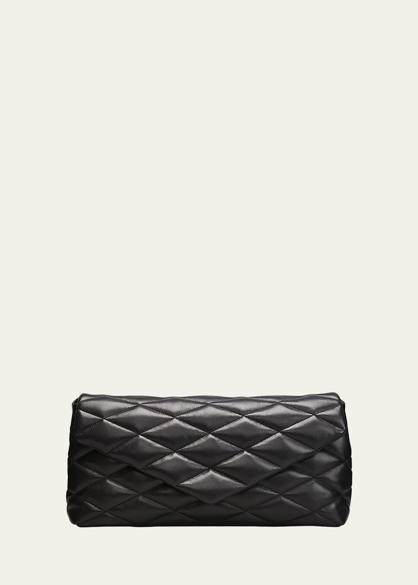 Saint Laurent Sade Puffy Leather Envelope Clutch Bag | Bergdorf Goodman
