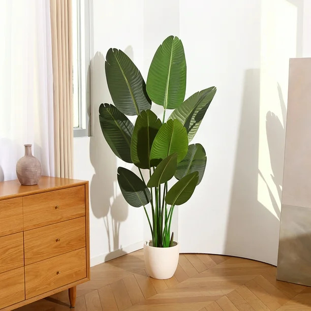 DR.Planzen5 Feet Artificial Bird of Paradise Plant Fake Tropical Palm Tree for Indoor Outdoor, Pe... | Walmart (US)