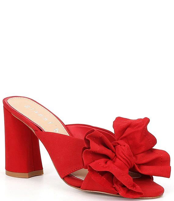 Gianni BiniKeily Suede Bow Block Heel Mules | Dillards