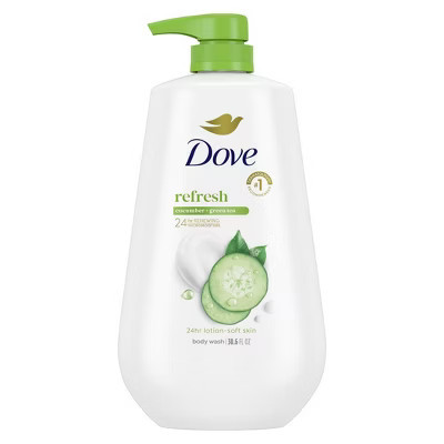 Dove Beauty Refresh Body Wash Pump - Cucumber & Green Tea 24hr Lotion-Soft Skin - 30.6 fl oz | Target