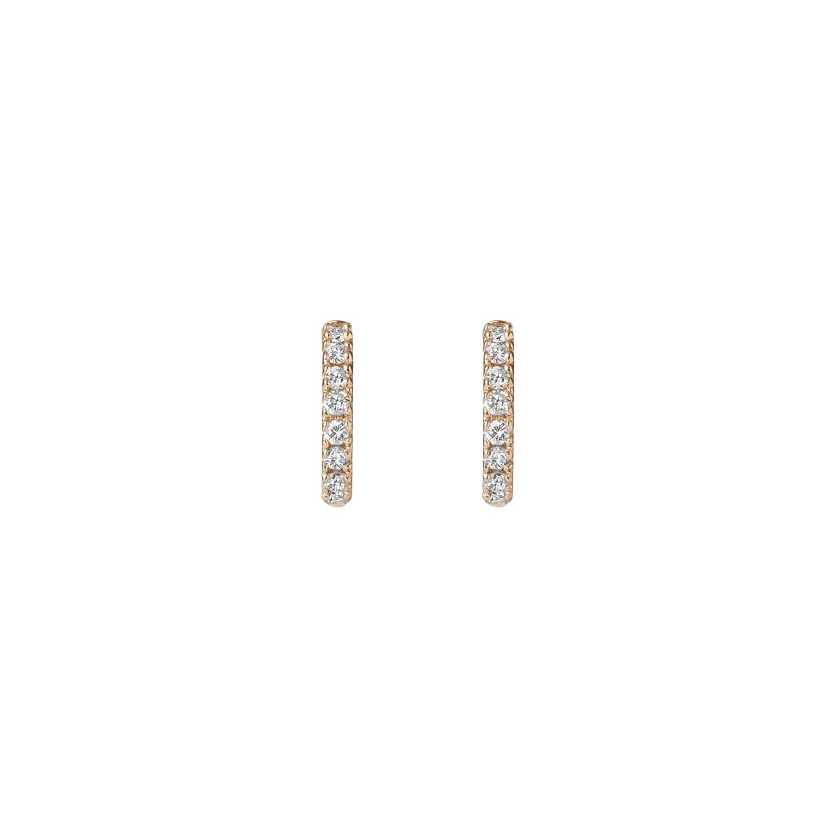 Huggie Earrings with White Diamonds | AUrate New York