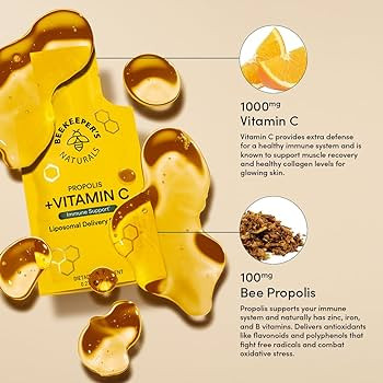 Propolis Liposomal Vitamin C by Beekeeper's Naturals, 1000mg Vitamin C, Propolis & Organic Honey,... | Amazon (US)