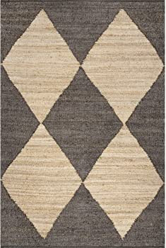 nuLOOM Pandora Diamond Jute Area Rug, 6' x 9', Black | Amazon (US)