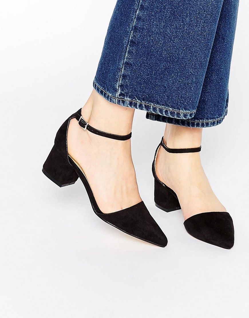 Truffle Collection Molly Ankle Strap Point Mid Heeled Shoes | ASOS US
