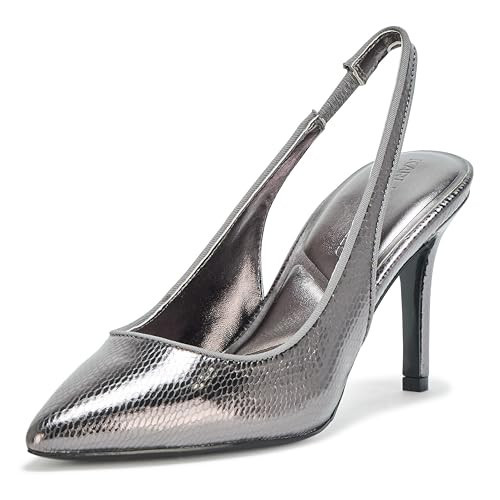 Karl Lagerfeld Paris Women's Rosalyn Pointed Toe Slingback Pump, Dark Slate, 9.5 | Amazon (US)