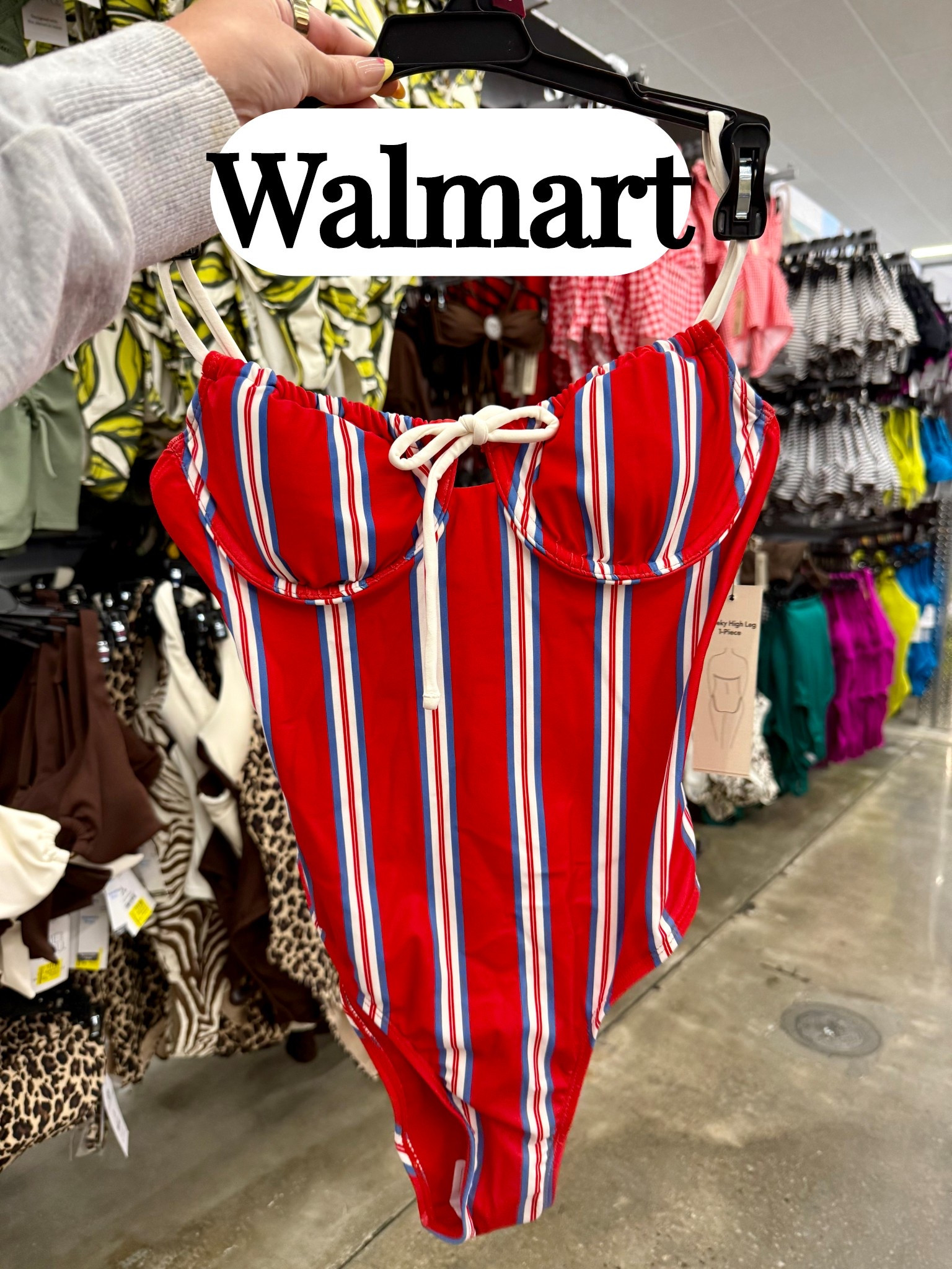 How cute would this Walmart swimsuit be for Memorial Day or July 4th!!!? #walmart #walmartfinds 