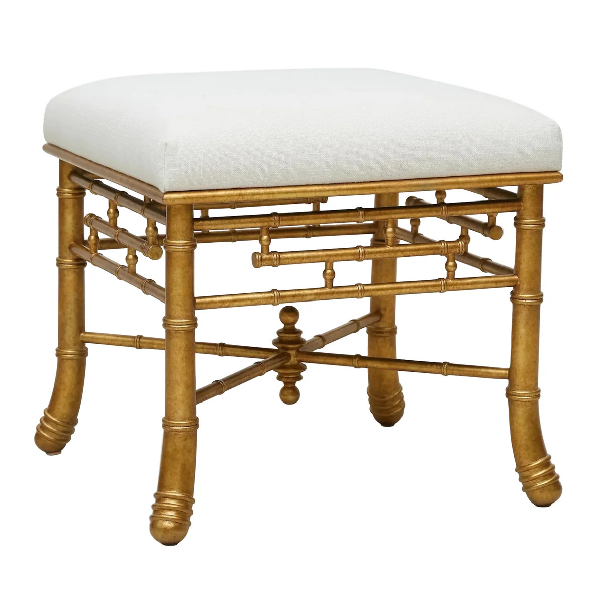 Gilt Bamboo Stool | The Well Appointed House, LLC
