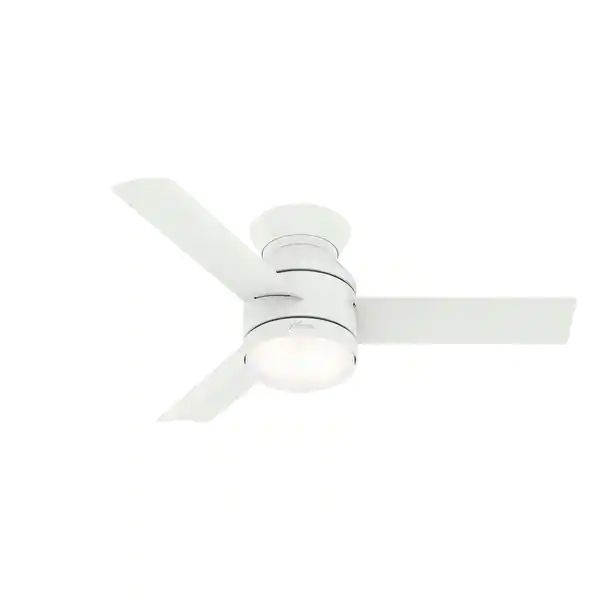 Hunter 44" Dublin Ceiling Fan with LED Light and Handheld Remote, Low Profile - Matte White | Bed Bath & Beyond