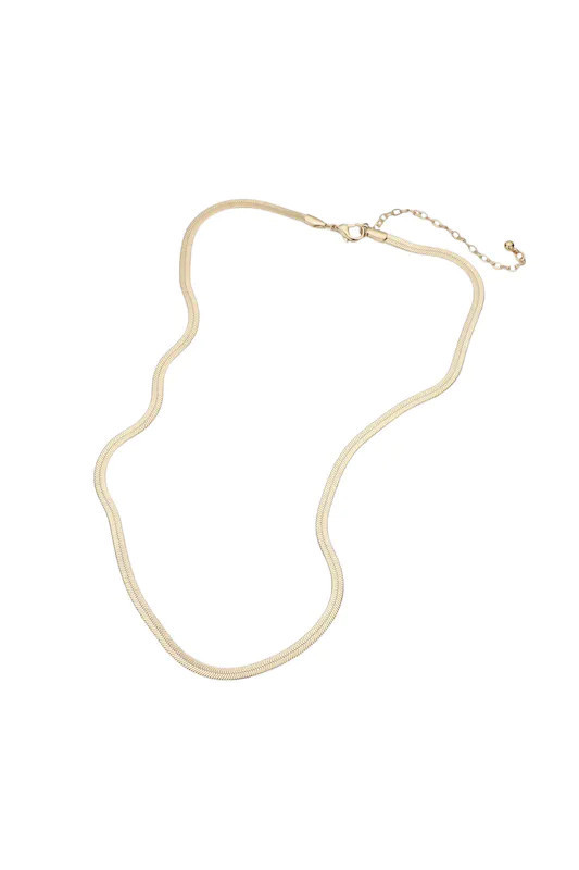 Embellish Your Life Herringbone Liquid Gold Necklace With Extender - Gold | Verishop