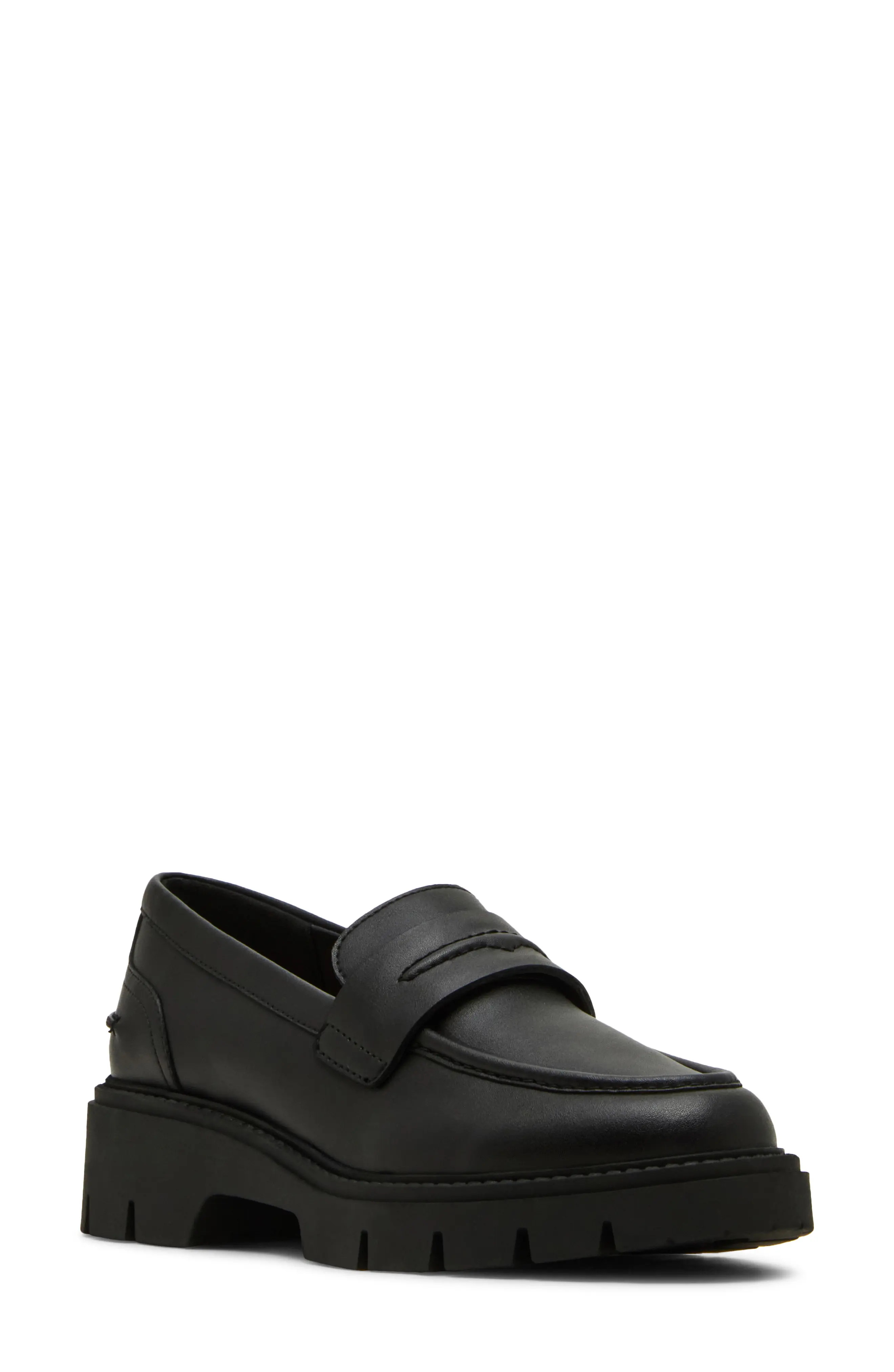 Blondo Kisha Waterproof Penny Loafer in Black Leather at Nordstrom, Size 6.5 | Nordstrom