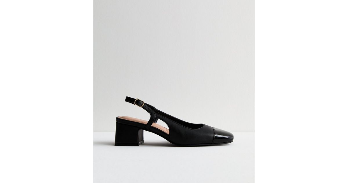 Black Leather-Look Slingback Block Heel Court Shoes
						
						Add to Saved Items
						Remove ... | New Look (UK)