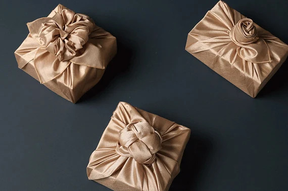 Furoshiki Bojagi  Premium Fabric Gift Wrap in Gold | Etsy | Etsy (US)