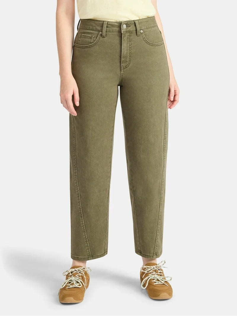 Time and Tru Women's High Rise Barrel Jeans, Sizes 0-20 | Walmart (US)