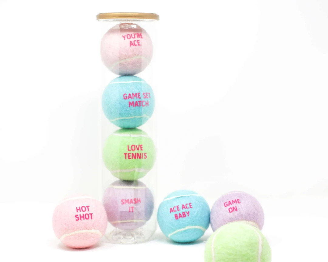 NEW Pastel Fun Message Tennis Balls - Etsy | Etsy (US)