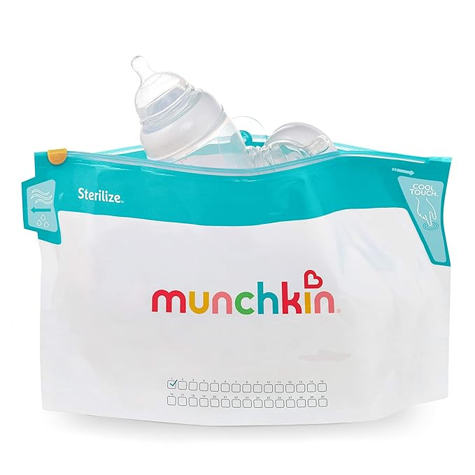 Munchkin Jumbo Microwave Bottle Sterilizer Bags, 180 Uses, 6 Pack, Eliminates up to 99.9% of Comm... | Amazon (US)