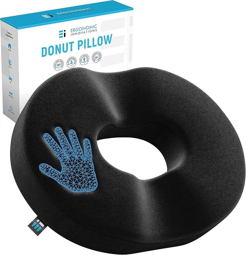 ERGONOMIC INNOVATIONS Donut Pillow for Tailbone Pain Relief and Hemorrhoids, Donut Cushion for Po... | Amazon (US)