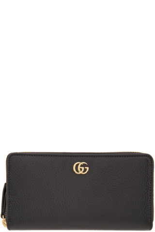 Gucci - Black Small GG Marmont Zip-Around Wallet | SSENSE