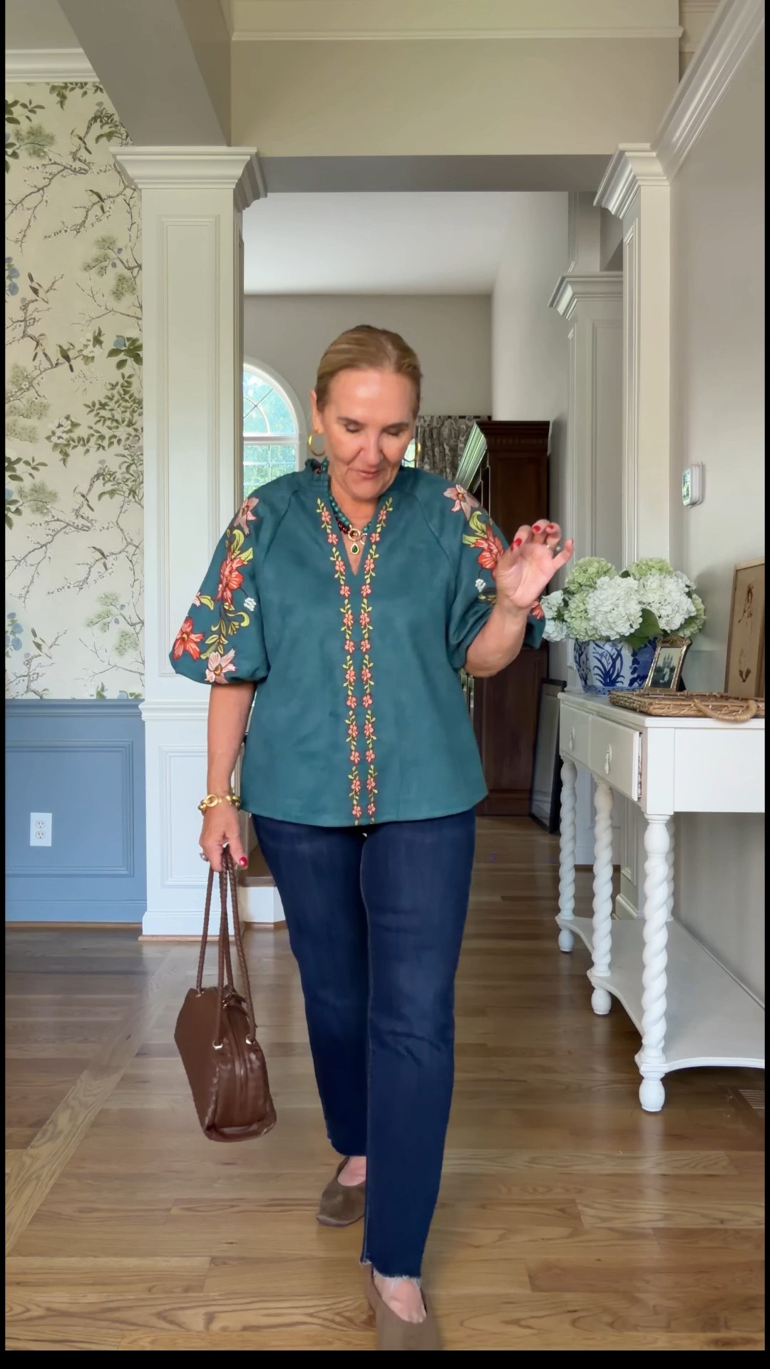 New at Avara!  15% off 1 order with code NANETTE15
Gorgeous faux suede top size med 
Bag & shoes are Avara too 
Jeans size 29 

Fall outfit fall top faux suede

#LTKOver40 #LTKSeasonal #LTKootd
