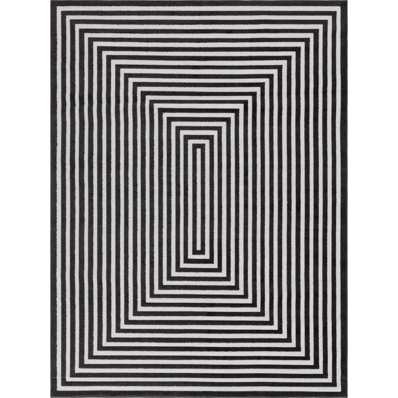 Sabrina Soto Geometric Black/Gray Area Rug | Wayfair North America