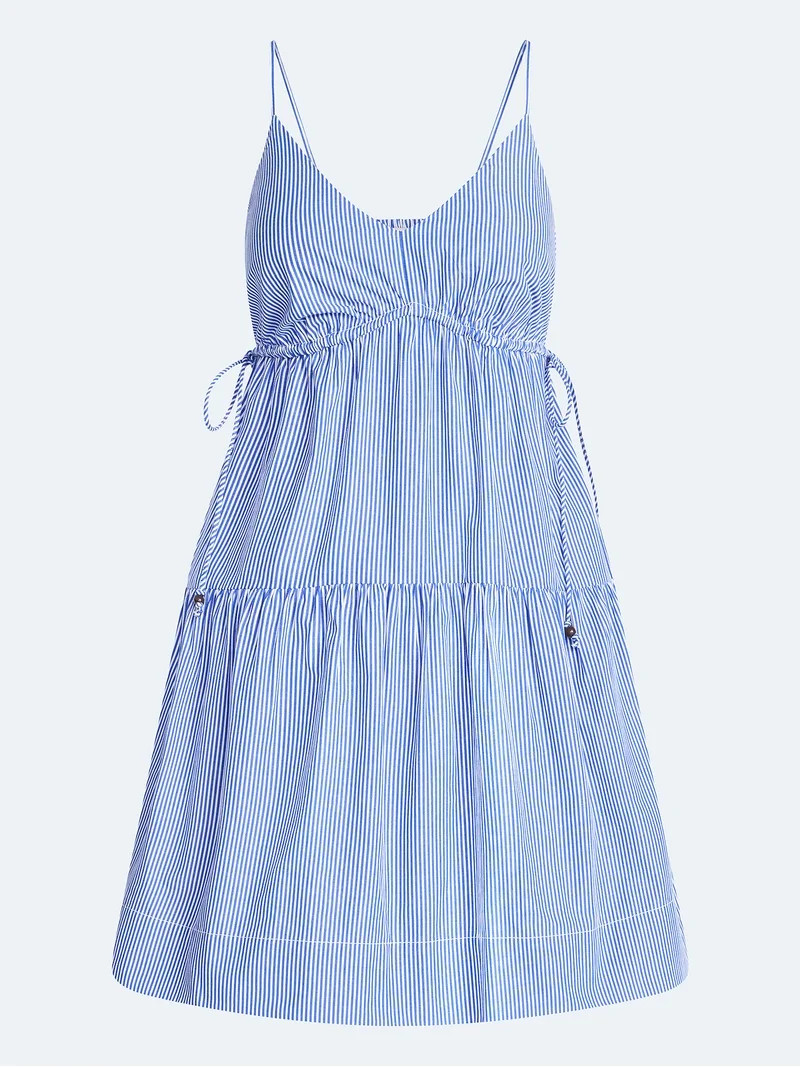 Free Assembly Women's Tiered Sleeveless Cotton Mini Dress with Side Ties, Sizes XS-XXL | Walmart (US)