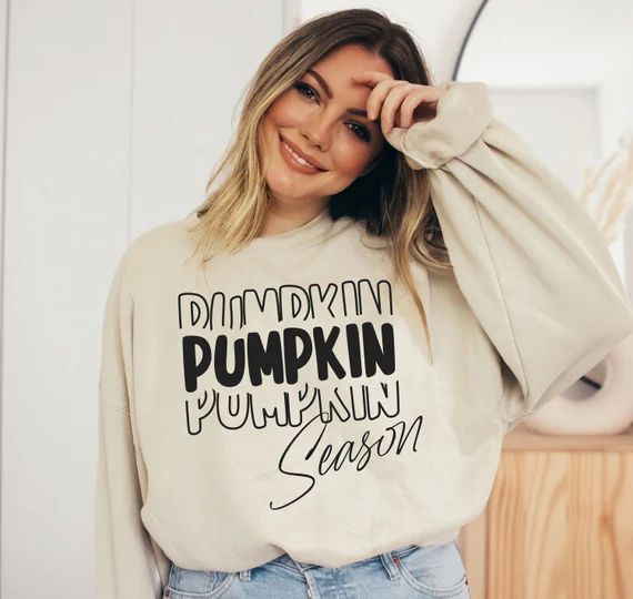 Pumpkin Season Sweatshirt Oversized Pumpkin Sweatshirt Cute - Etsy | Etsy (US)