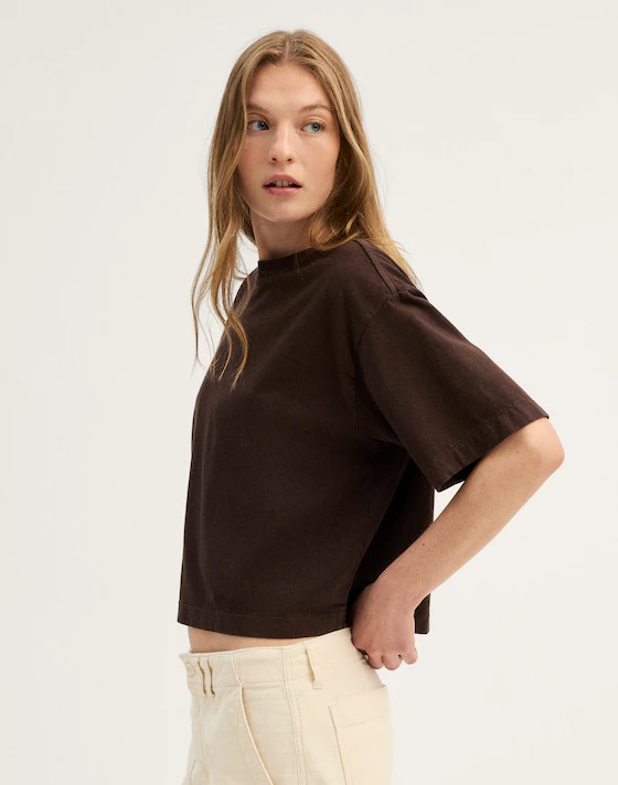 The Boxy Crop Tee in Allday Jersey | Madewell