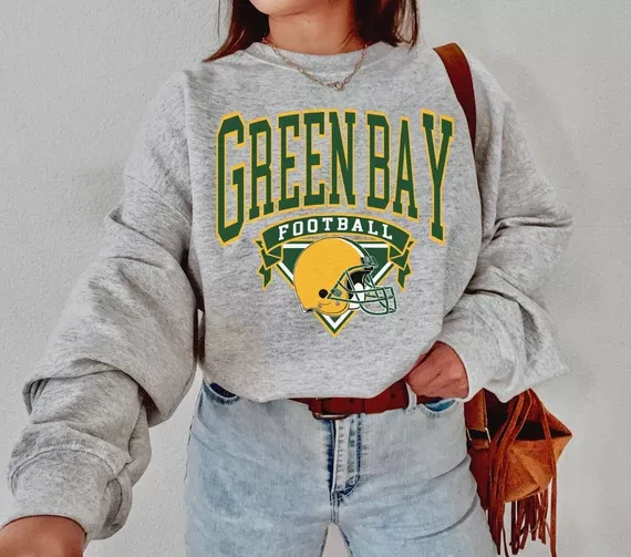 Retro 90s Vintage Style Crewneck Trendy Packers Green Bay Hoodie