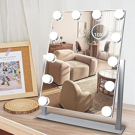 Hansong Vanity Mirror with Lights Makeup Mirror with Lights 12 Dimmable Bulbs Hollywood Lighted M... | Amazon (US)