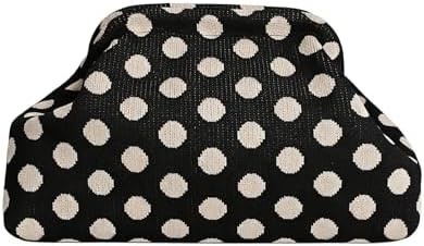 Polka Dot Purse Retro Clutch Minimalist Dumpling Bag Small Vintage Evening Handbag for Women | Amazon (US)