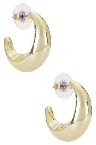 BaubleBar Crescent Hoop Earrings in Gold from Revolve.com | Revolve Clothing (Global)