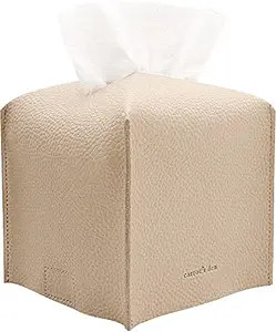 Tissue Box Cover Holder, Square with Bottom Belt by Carrot's Den - PU Leather Decorative Organize... | Amazon (US)