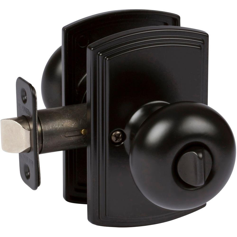 Italian Collection Santo Black Bed/Bath Door Knob | The Home Depot